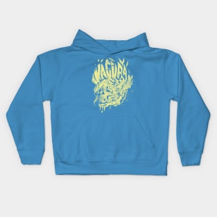 Skull Girl (cool yellow skull) Kids Hoodie